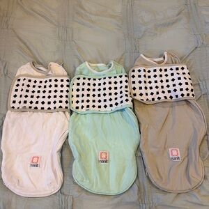 Baby Swaddle Set - White, Mint, and Gray